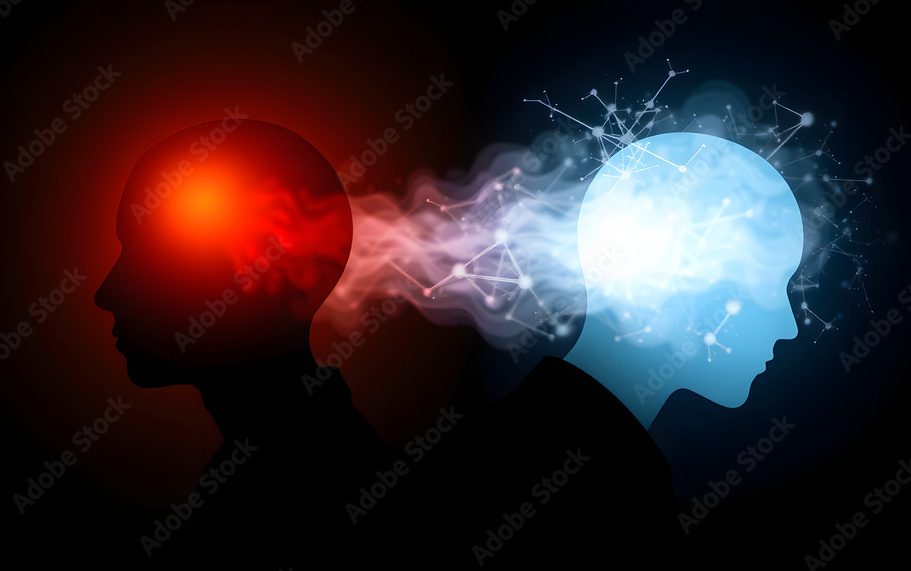 Cognitive Dissonance and Internal Conflicts - Conceptual Illustration isolated with white highlights, png